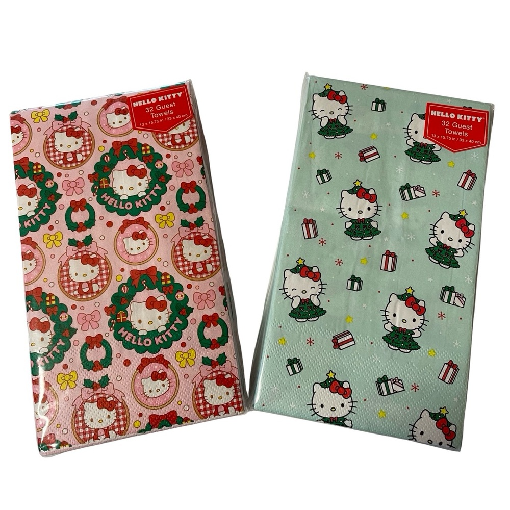 Festive Hello Kitty Napkin Set – Christmas Edition! 🎄🎀
